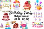 Happy Birthday Clipart Bundle