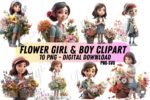 10 Cute Flower Girl Flower Boy Clipart Collection