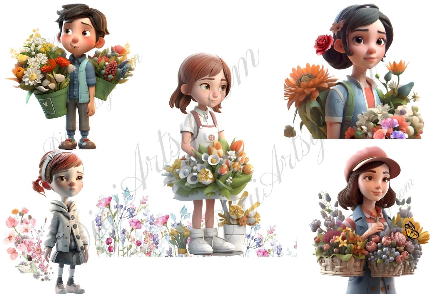 Flower boy Clipart