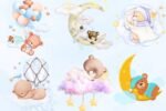 Cute Watercolor Teddy Bear Clipart