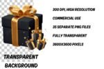 black and gold Birthday Clipart