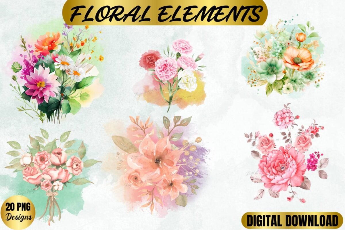 Watercolor Flowers Clipart