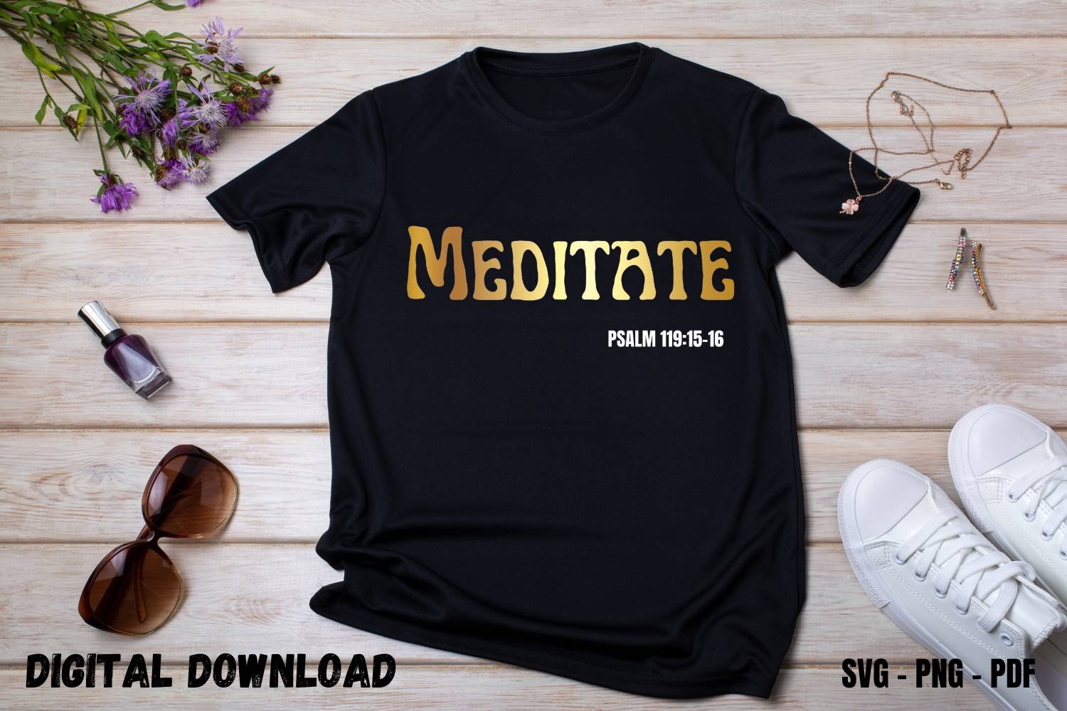 Meditate Design Print for Tshirt MUG