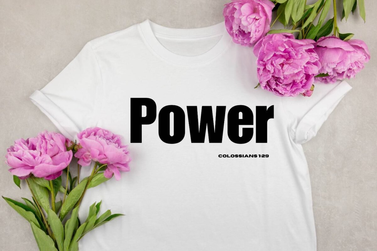 Positive Christian Tshirt Design Power svg
