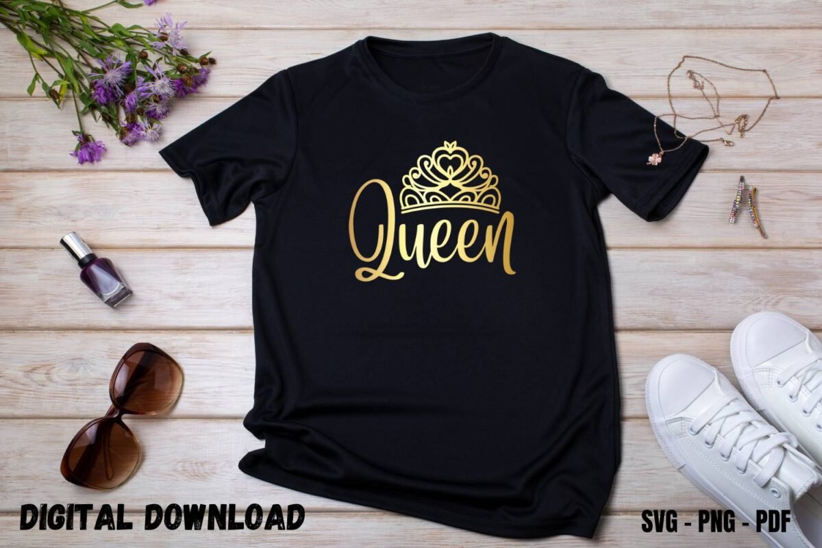 Queen Crown Design Print for Tshirt