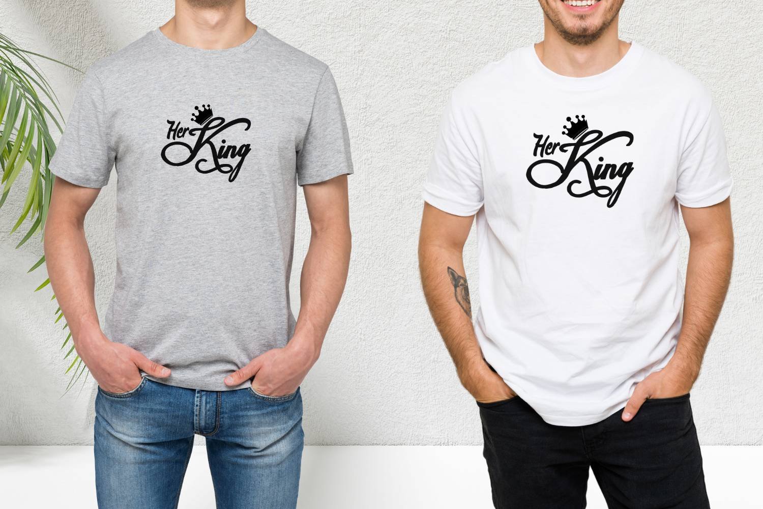 Her King Design Print for Tshirt - Image 3