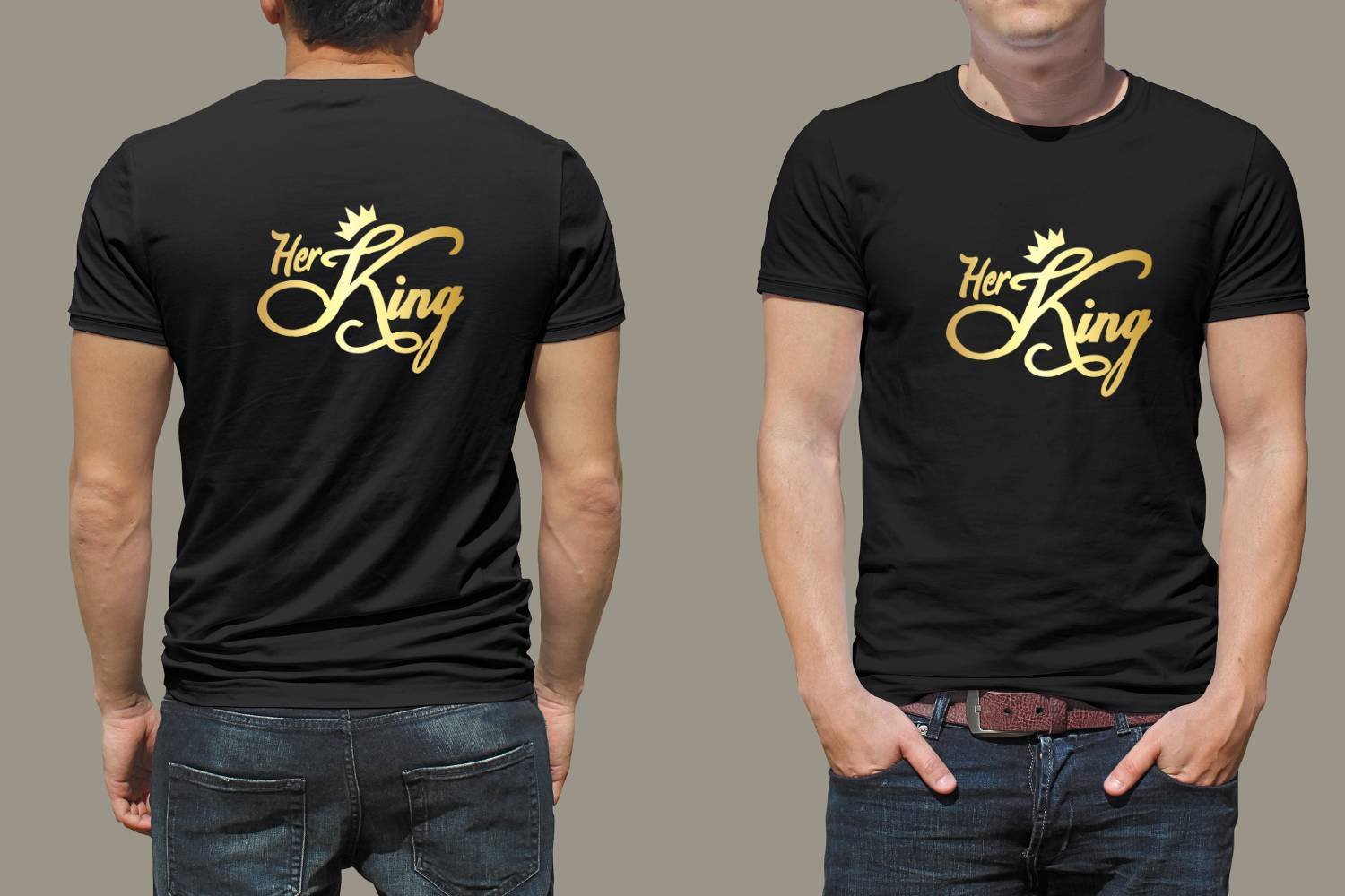 Her King Design Print for Tshirt - Image 4