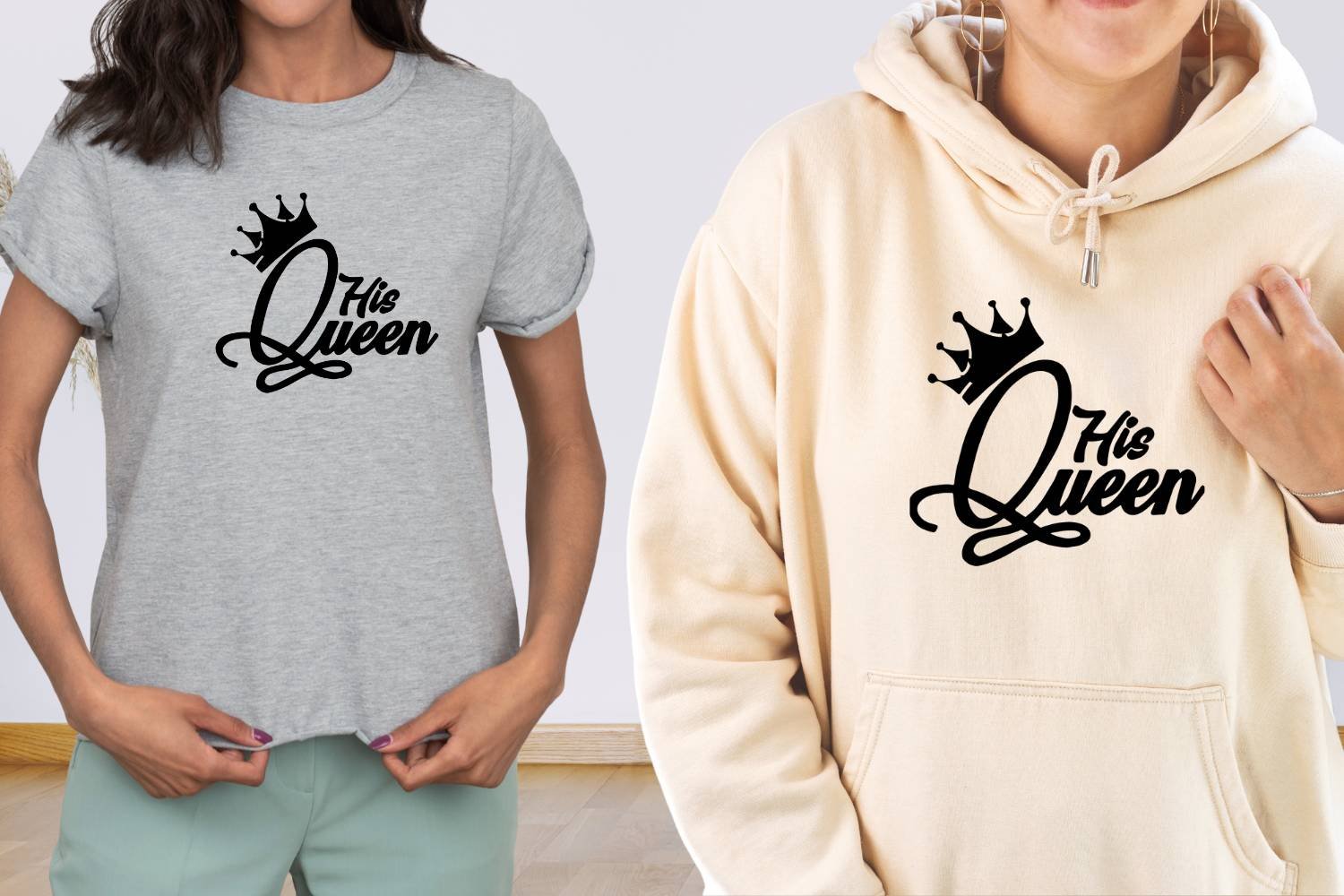 His Queen Design Print for Tshirt - Image 3