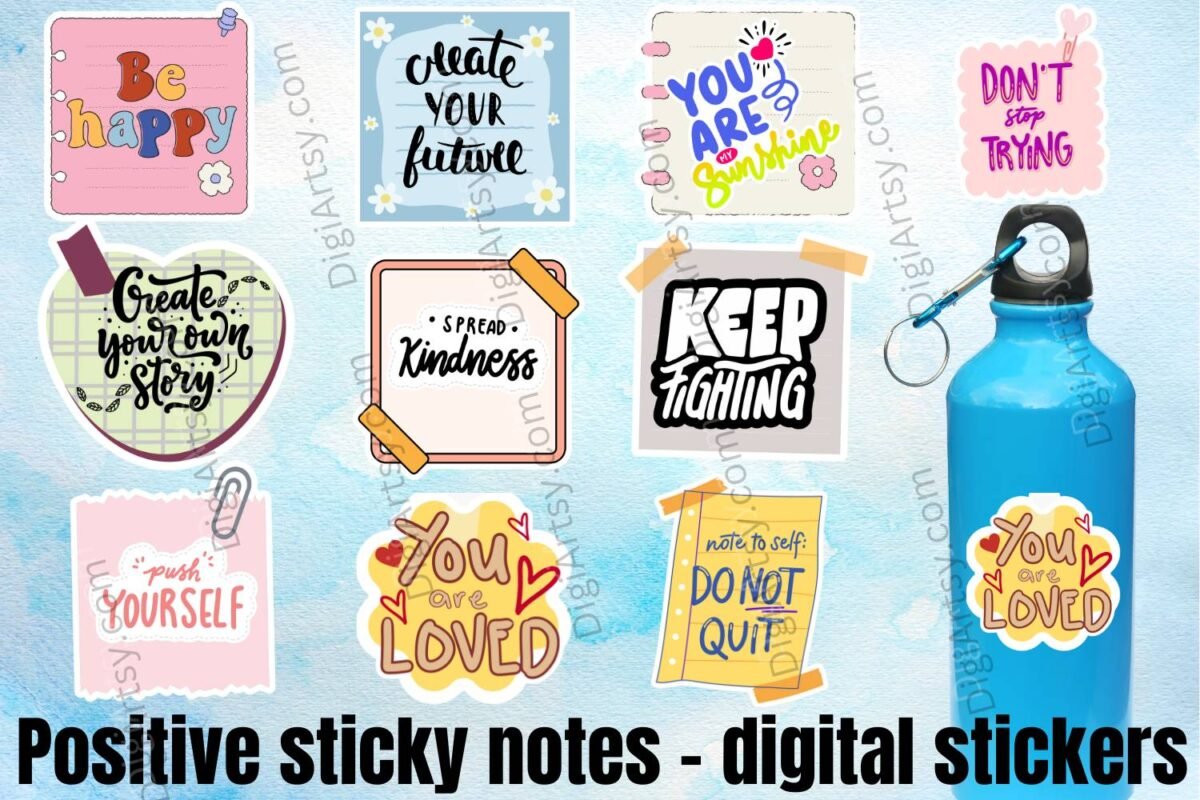 Positive Affirmation sticky notes Stickers