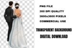 Bride and Groom Back Clipart