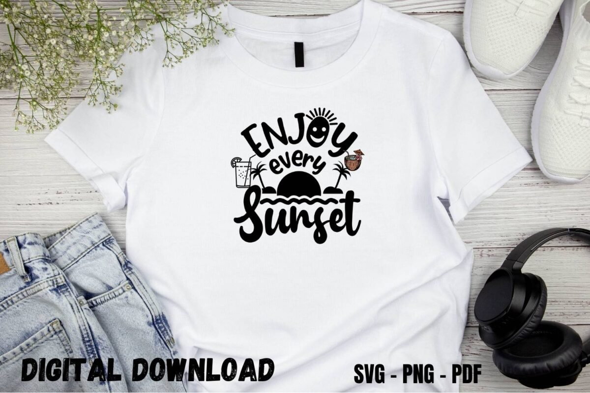 Enjoy Every Sunset T-shirt Design Print