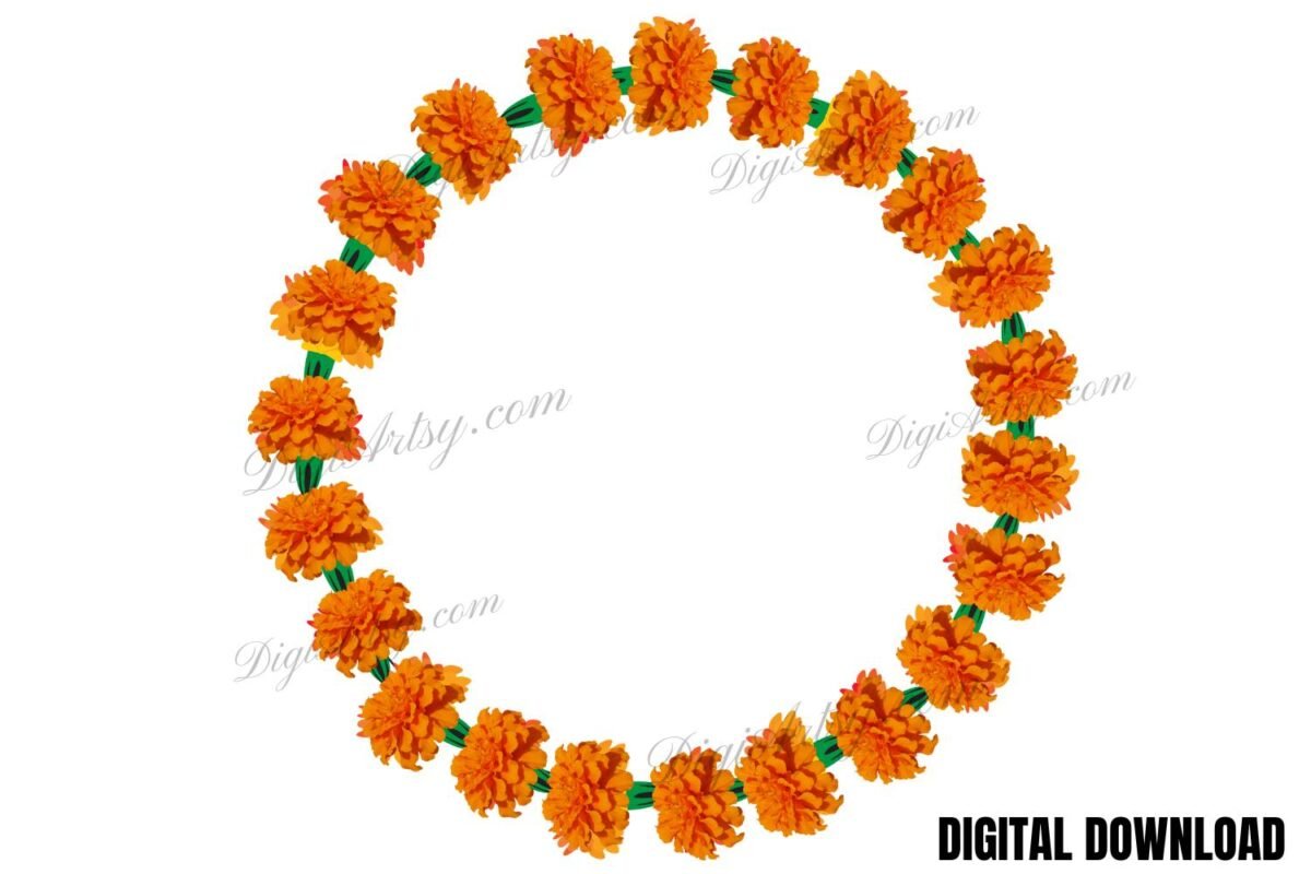 Simple Marigold Flower Ring clipart SVG PNG