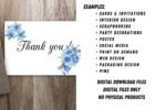 Dusty Blue Watercolor Floral Clipart