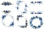 Dusty Blue Floral Clipart