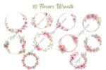 Boho Flower wreath Clipart