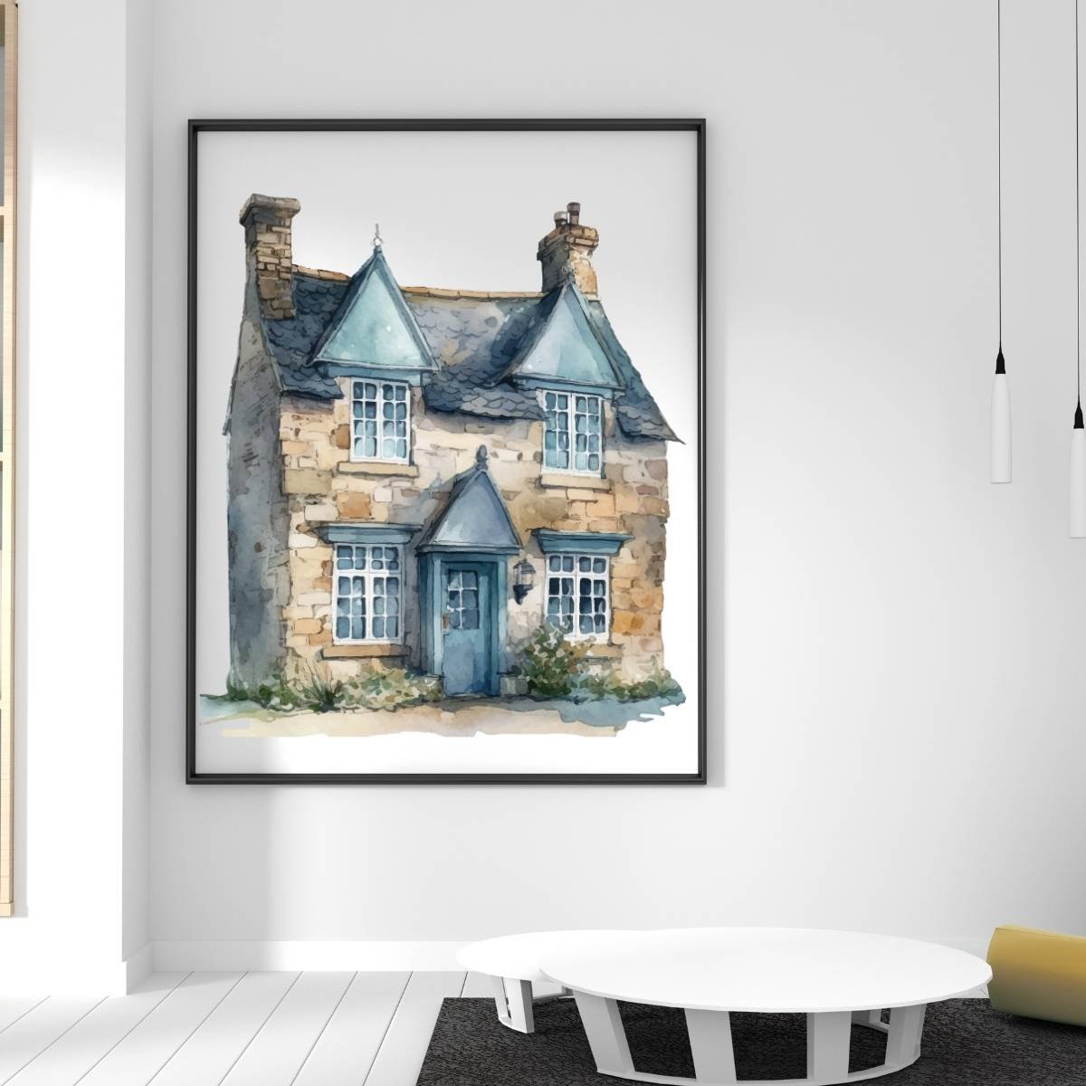 Vintage Architecture House Print Wall Art