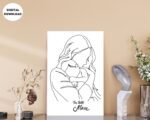 Mother Holding Baby Line Art
