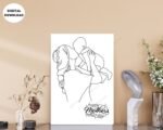 Beautiful Mom and Baby Line Art Print