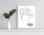 Mother Holding Baby Line Art