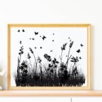 Vintage Black and White Botanical Drawing