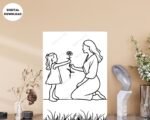 Lovely Mom and Daughter Wall Art Print