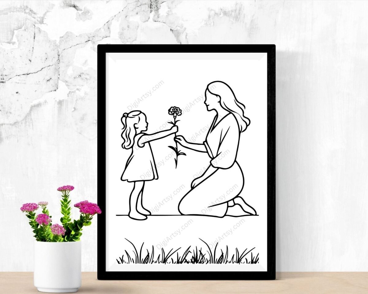 Mother and Children Wall Art Print