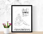 Mother and Children Wall Art Print Best Mom Ever