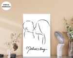 Mother's Day Line Art Drawing Gift