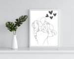 Mom and Baby Line Art