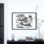 Black and White Vintage Wall Art Print