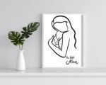 Mother Holding Baby Line Art