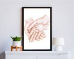 Mom Dad and Baby Handprint Wall Art Decor