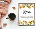 Floral Thankyou Mom Wall art Decor