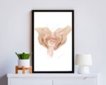 Dad Mom Baby Hand Print Wall Decor
