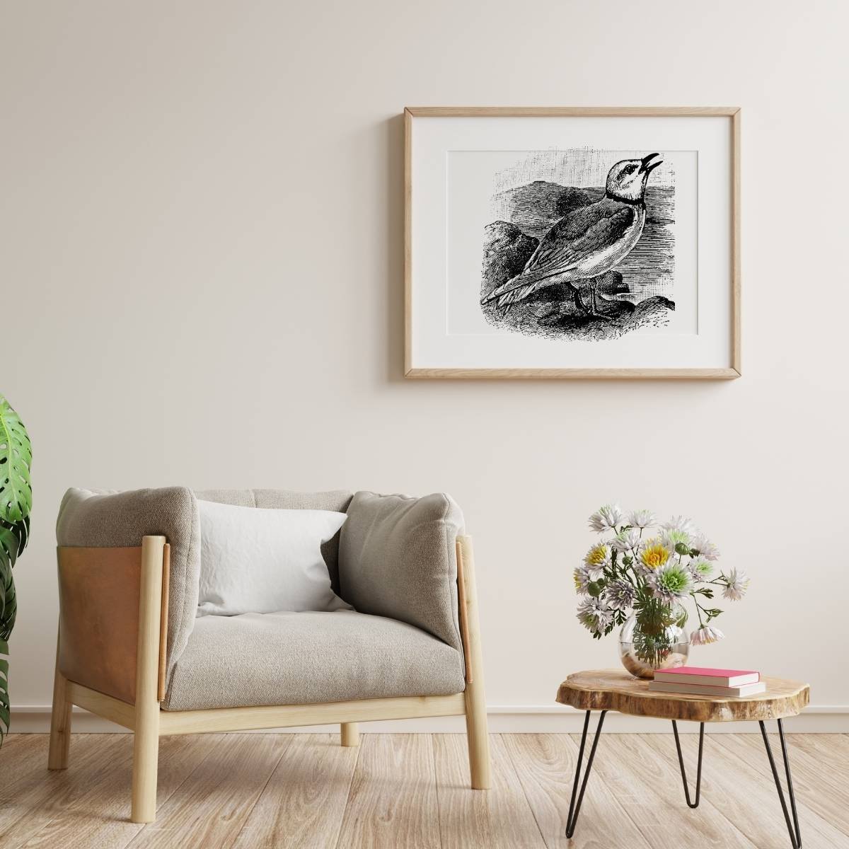 Vintage Black and White Botanical Drawing