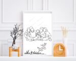 Family of Five Line Art Wall Decor