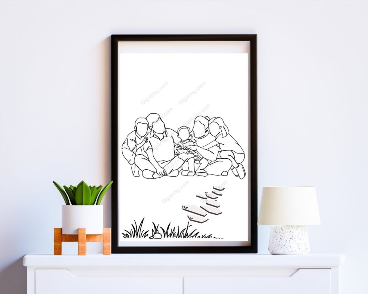 Dad Mom Baby Hand Print Wall Decor