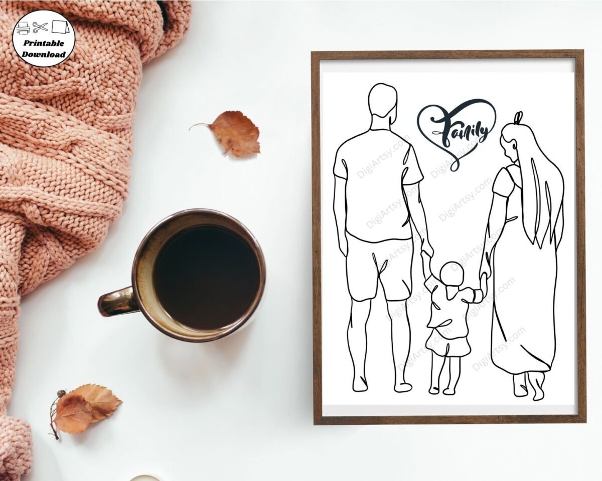 Cute Family Wall Print with One Kid
