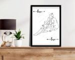 Relaxing Family Line Art Print Wall Decor