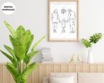 Dad Mom Baby Hand Print Wall Decor