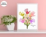 Flower Bouquet Handprint craft for toddlers