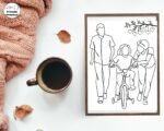 Family with Daughter Wall Art Print