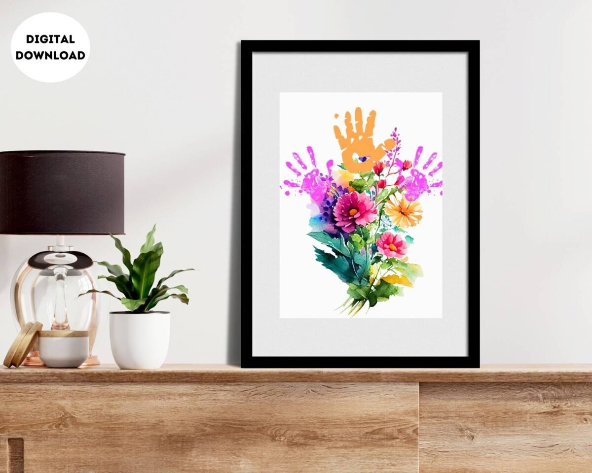 Flower Garden Handprint Craft Art for Toddler