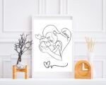 Father Holding Baby Line Art