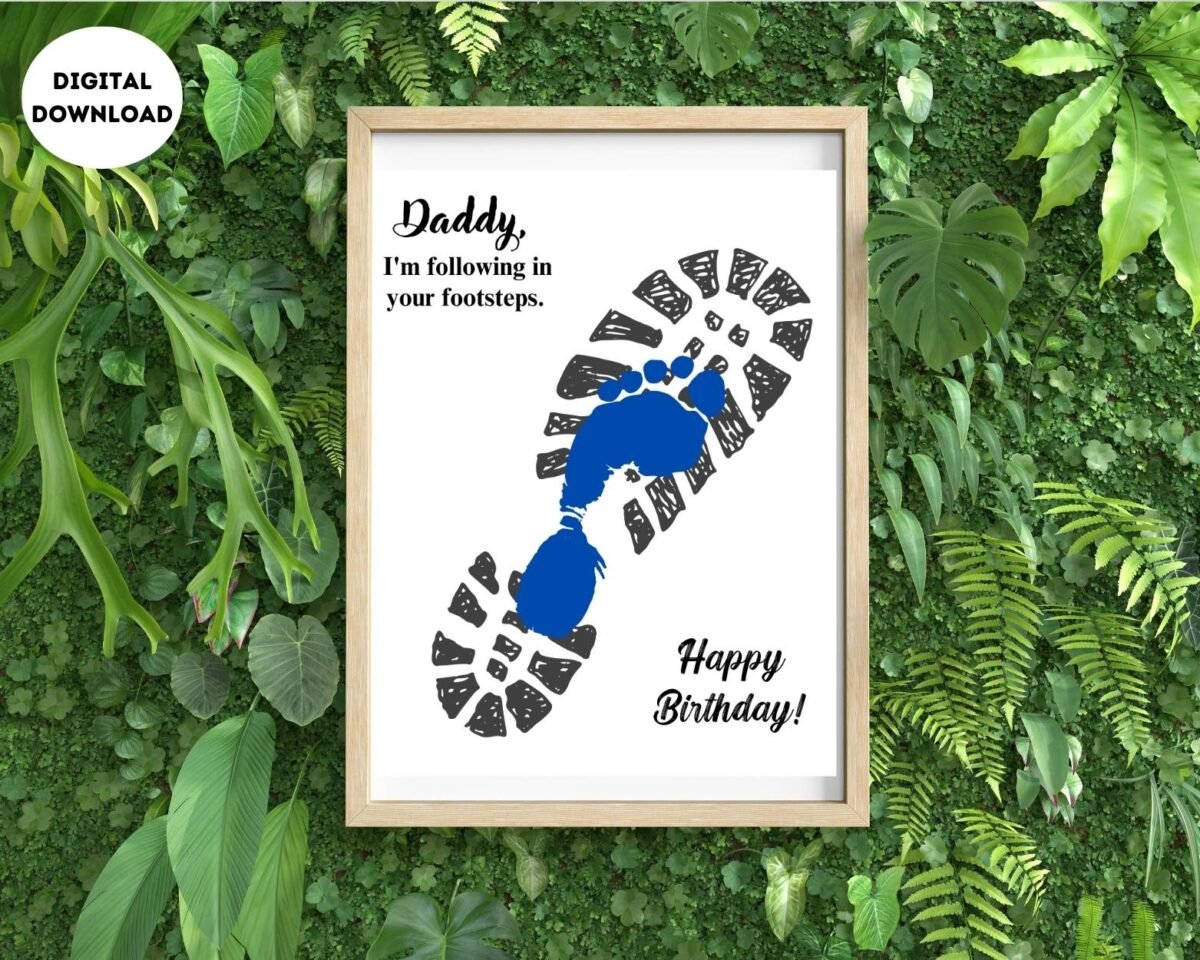 DIY Dad's Birthday Footprint gift for Kids
