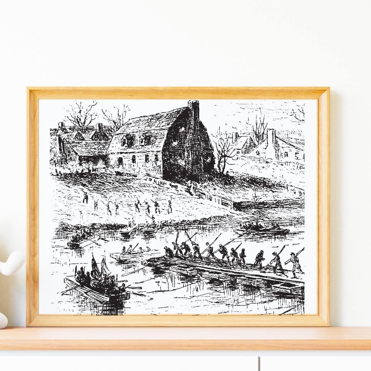 Printable vintage village People sketch Drawing