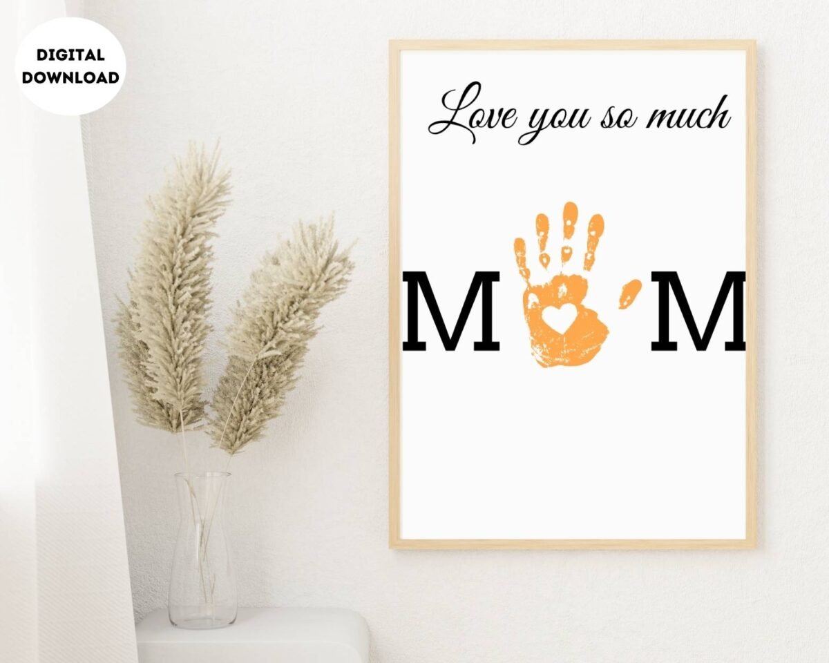 MOM Happy Birthday Handprint Gift for Kids