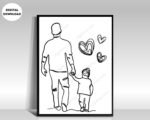 Dad and Child Art Print With Love