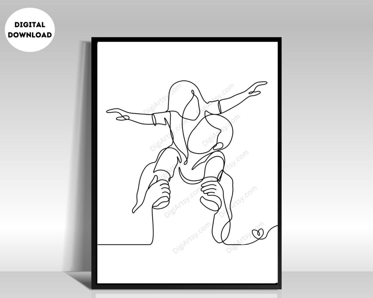 Dad and Daughter Wall Art Print