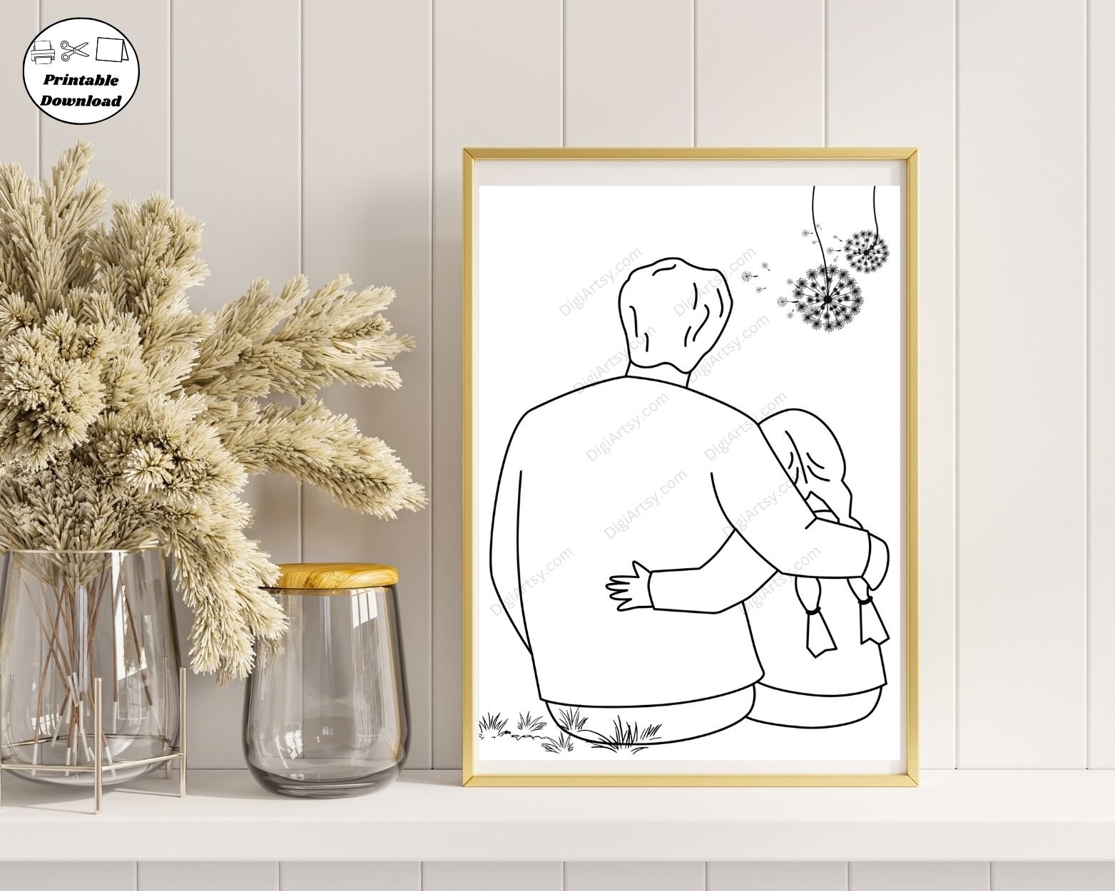 Dad and Child Art Print